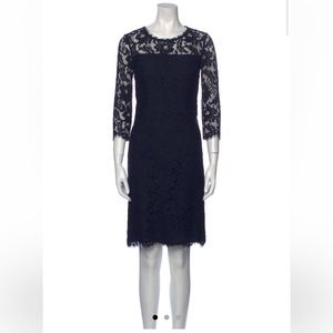 Escada Lace Pattern Knee Length Dress